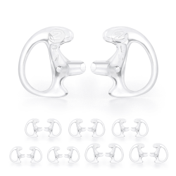 Zeadio 8-Pair Pro-Grade Covert Surveillance Earbud, Replacement Ear Insert, Silicon Earmold Earplug for Two-Way Radio Earpiece Audio Coil Tube, Compatible with Motorola/Kenwood (16pcs)