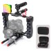Zeadio All-in-One Video Rig Kit, Handheld Camera Cage with RGB Video Light, Microphone, Top Handle,15mm Rod Guide, Extension Rods & Carrying Case for Filmmaking Vlogging Recording etc