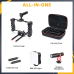 Zeadio All-in-One Video Rig Kit, Handheld Camera Cage with RGB Video Light, Microphone, Top Handle,15mm Rod Guide, Extension Rods & Carrying Case for Filmmaking Vlogging Recording etc
