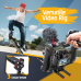 Zeadio All-in-One Video Rig Kit, Handheld Camera Cage with RGB Video Light, Microphone, Top Handle,15mm Rod Guide, Extension Rods & Carrying Case for Filmmaking Vlogging Recording etc
