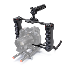 Zeadio Camera Video Rig Cage, Aluminum Filmmaking Movie Making Kit with Top Handle & Arca Type Base, Compatible with All DSLR Camera and Camcorder