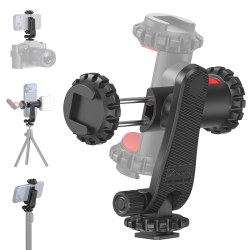 Zeadio Smartphone Tripod Mount Adapter, Cell Phone Tripod Holder Selfie Stick Monopod Adjustable Clamp, Fits for All iPhone and Android Smartphones