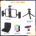 Zeadio All-in-One Phone Video Vlogging Kit, Versatile Rig Cage with RGB Light, Mic, Arca Ball Head Tripod - Perfect for Recording/YouTube/Live Streams/Tabletop Filming/Content Creation/Travel etc