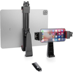 Zeadio Smartphone Tripod Mount Adapter - Cellphone & Tablet Clamp Holder with Ball Head Mount, Fits iPhone, Android, iPad, Microsoft Surface, Nexus & More