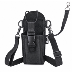 Zeadio Two Way Radio Holster, Versatile Walkie Talkie Nylon Pouch Case with Adjustable Shoulder Strap & Belt Loop, Compatible with almost Radios, for Police Firefighter Security Outdoor Workers etc（Pack of 1）