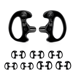 Zeadio 8-Pair Covert Surveillance Earbud,  Replacement Silicon Ear Insert, for Two-Way Radio Earpiece Tube, Black