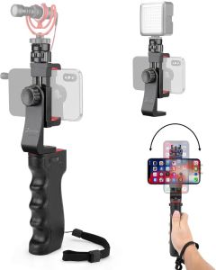 Zeadio Wireless Smartphone Stabilizer, Vlogging Video Handle Grip, with Clamp Mount and Remote Shutter for iPhone and Android Phone and Other Smartphone